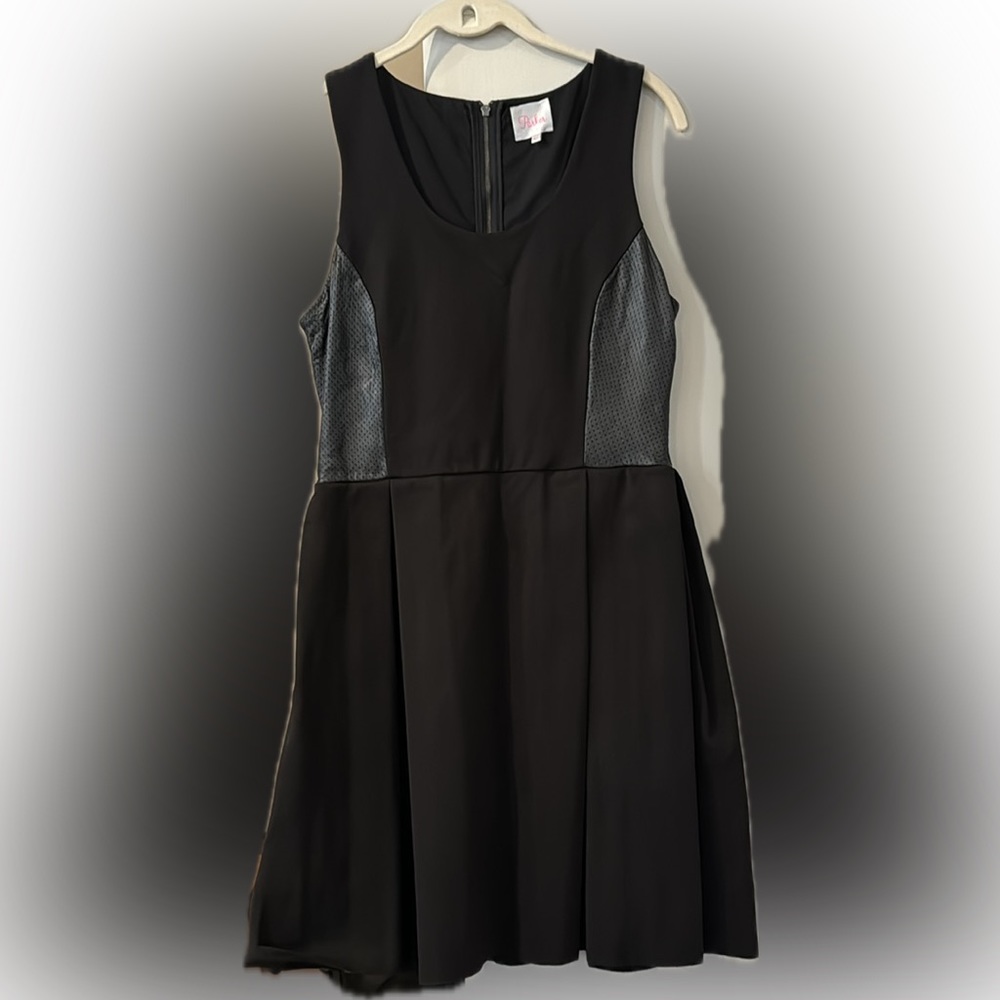 Parker Dress, Lambskin Leather and Knit, Size Large